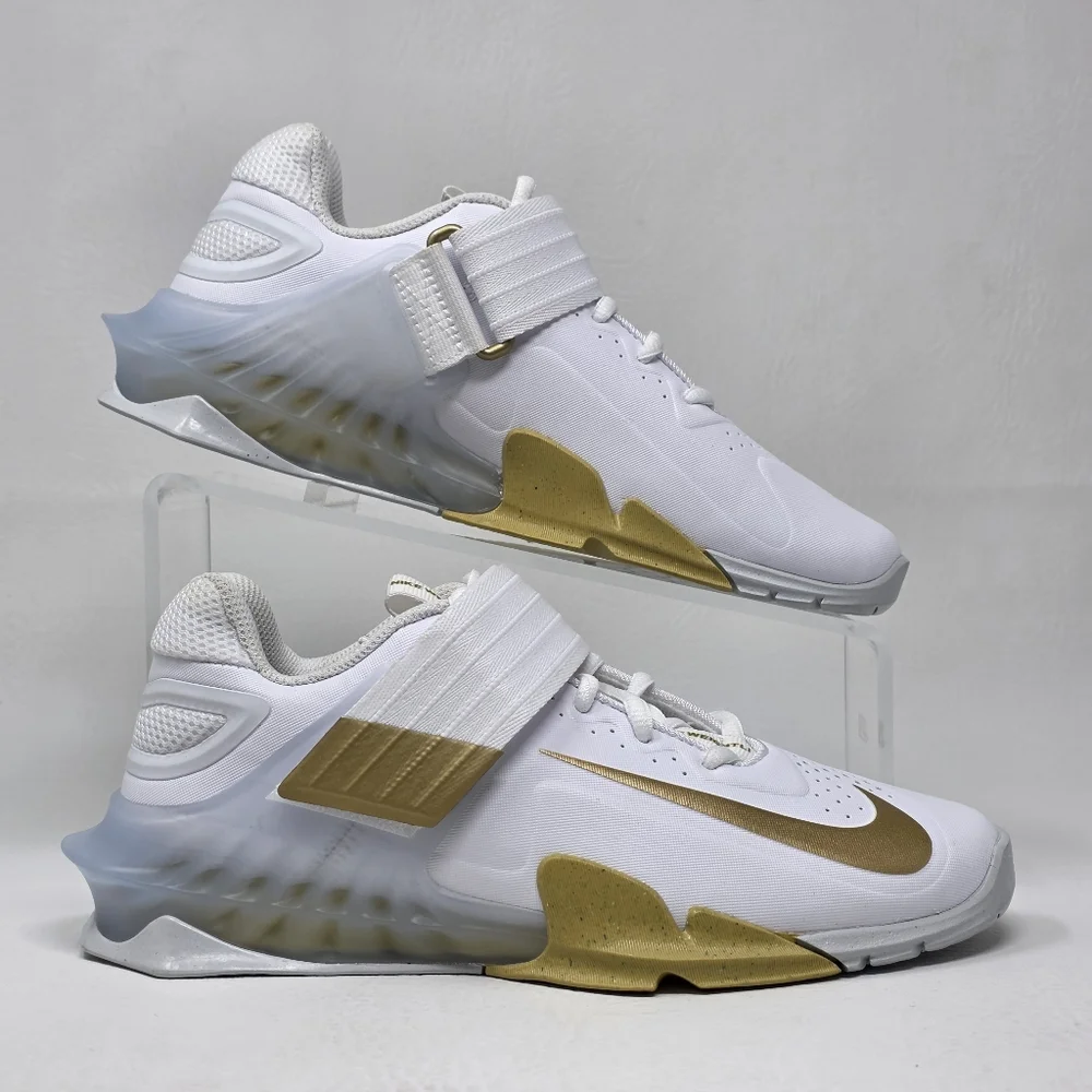 Nike Savaleos White Metallic Gold Weight Lifting Shoes CV5708 101 Men's Sz 4.5 - Picture 2 of 10